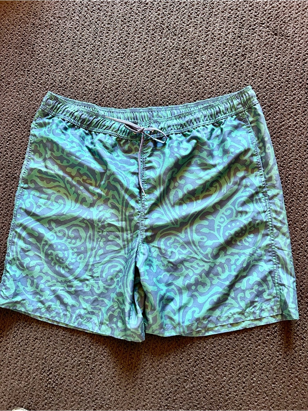 Men's Green / Blue Pattern Swim Trunks